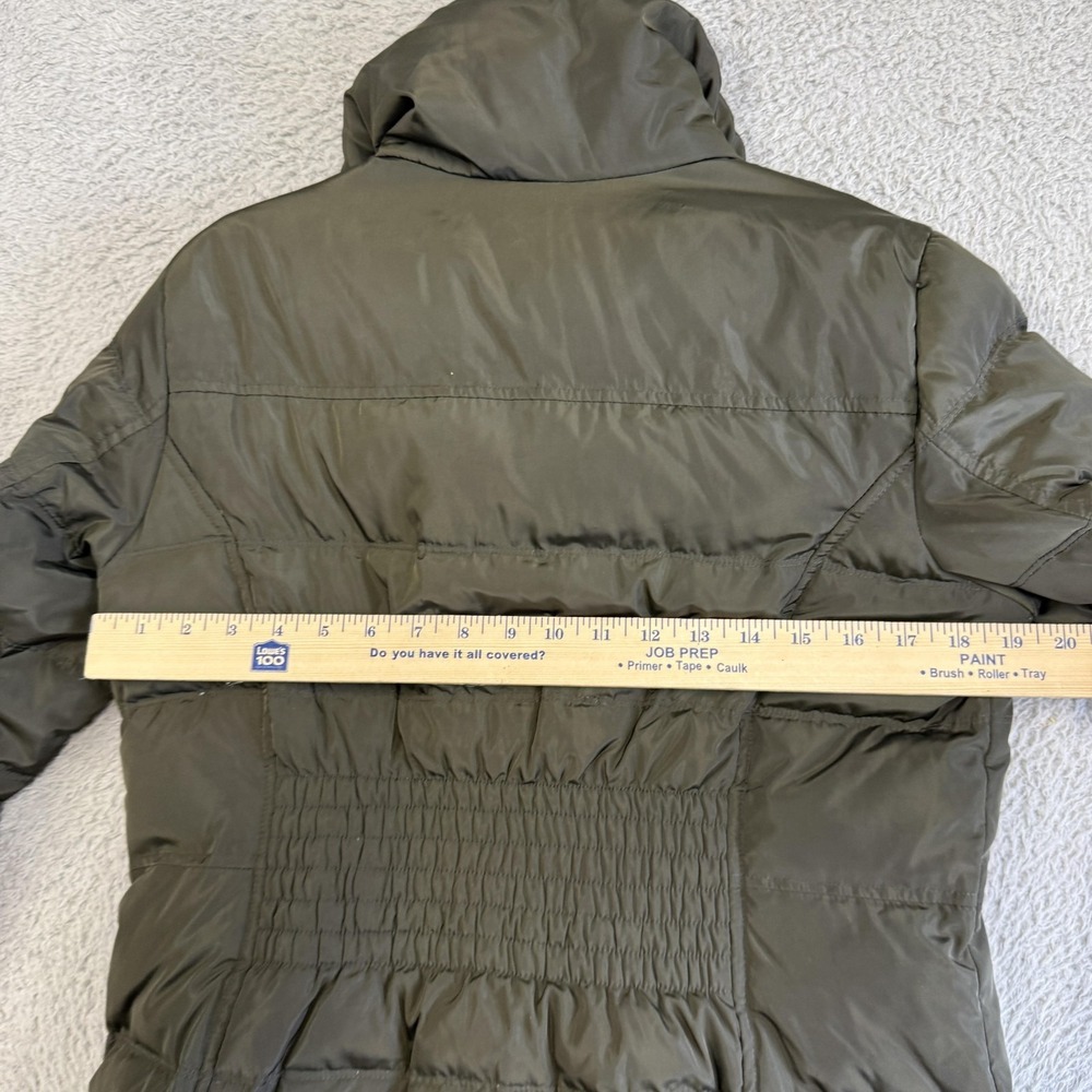 Michael Michael Kors Coat Womens Medium Green Down Puffer Quilted Zip Long‎ - Picture 4 of 16